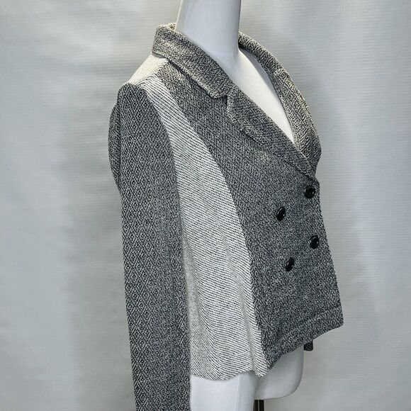 Saturday Sunday Anthropologie Milica Tweed Knit Jacket Size XS Gray Blazer - Picture 1 of 10